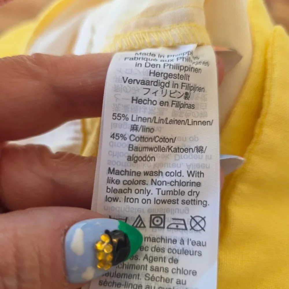 NWT J. Crew Yellow Scalloped Hem Linen Shorts Size 6